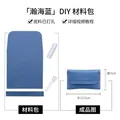 Kit de bricolaje de tarjetero de cuero azul oscuro con materiales perforados - Azul Mar Profundo