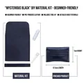DIY leather card holder sewing kit in black with pre-punched holes and needles - Mystic Black