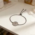 Verstelbare roestvrijstalen armband met Sint-Benedictus-medaille en een fijne boxketting - Zilver
