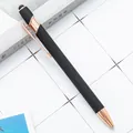 Professional matte black and rose gold 2-in-1 capacitive stylus ballpoint pen for business - Rose Gold Accents (Black Ink) / Black