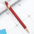 Red business stylus ballpoint pen with rose gold metal accents and matte finish - Rose Gold Accents (Black Ink) / Burgundy
