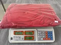 Red evening gown dress in transparent packaging showing a shipping weight of 0.53kg - Warehouse Real Shot (White)