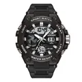 Orologio sportivo nero multifunzione SANDA con display digitale-analogico e impermeabilità 50M - 3311 Nero Bianco