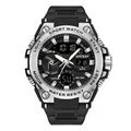 Orologio sportivo digitale SANDA multifunzione con display luminoso e impermeabile 50m - 3311 Nero Argento