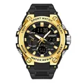 Orologio sportivo SANDA nero e oro con doppio display e impermeabilità fino a 50m - 3311 Nero Oro