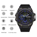 Orologio sportivo digitale impermeabile SANDA con doppio display multifunzione per ragazzi - 3302 Nero Blu
