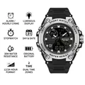 Orologio sportivo digitale multifunzione SANDA con display luminoso e ghiera - 739 Nuovo Nero Argento (Uomini)
