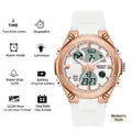 Orologio elettronico SANDA da donna con cinturino in silicone bianco e ghiera oro rosa - 6067 Bianco Oro Rosa (Donne)
