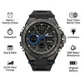 Orologio sportivo luminoso multifunzione SANDA per studenti con doppio fuso orario - 6008 Nero Blu (Uomini)