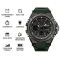 Orologio sportivo elettronico multifunzione SANDA con cinturino verde - 6008 Nero Verde (Uomini)