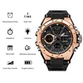 Orologio digitale sportivo SANDA multifunzione con cassa in oro rosa e cinturino in silicone - 6008 Nero Oro Rosa (Uomini)