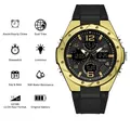Orologio SANDA multifunzione oro e nero da donna con cinturino in silicone nero - 6062 Nero Oro (Donne)