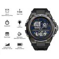 Orologio sportivo multifunzionale SANDA con doppio display e design impermeabile - 6024 Nero Blu (Uomini)