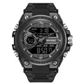 Orologio sportivo digitale SANDA nero con display multifunzione luminoso e impermeabilità 5BAR - 6092 Nero (Uomini)