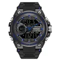 Orologio digitale sportivo multifunzione SANDA impermeabile per ragazzi in nero e blu - 6092 Nero Blu (Uomini)