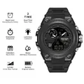 Orologio sportivo digitale SANDA nero impermeabile per ragazzi con doppia ora luminosa - 739 Nuovo Tutto Nero (Uomini)