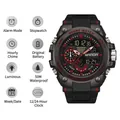 Orologio sportivo digitale multifunzione SANDA con display luminoso e impermeabile 50M - 3302 Nero Rosso