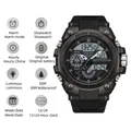 Orologio digitale sportivo SANDA multifunzione con display luminoso e doppio orario - 3302 Nero Bianco