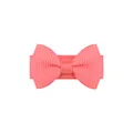 Mini coral pink grosgrain ribbon bow hair clip for toddlers, babies and pets accessories - Coral Pink (15)