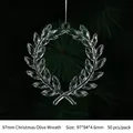 Clear acrylic Christmas olive wreath hanging ornament for festive tree decoration - Christmas Olive Wreath