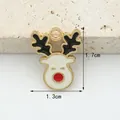 Mignon pendentif renne de Noël en émail pour la création de bijoux DIY 1,7 cm x 1,3 cm - Face Blanche Bois Noirs (1.3cm x 1.7cm)