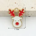 Pendentif renne de Noël en émail pour bijoux DIY, taille 1,7 cm x 1,3 cm détail - Face Blanche Bois Rouges (1.3cm x 1.7cm)