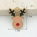 Charme de bijoux DIY élan de Noël, dimensions 1,3x1,7cm, finition émail rose goutte - Face Café Bois Noirs (1.3cm x 1.7cm)