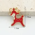 Red and white enamel Christmas reindeer charm for DIY jewelry making, 1.5cm x 1.95cm - Red Reindeer (1.5cm x 1.95cm)