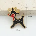 Black and red enamel Christmas reindeer DIY jewelry charm pendant with 1.95cm height - Black Reindeer (1.5cm x 1.95cm)