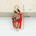 Red Christmas reindeer enamel charm for DIY jewelry making accessory 1.1x2.35cm. - Red Reindeer (1.1cm x 2.35cm)