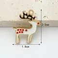 Handmade Christmas reindeer DIY charm with white enamel detailing and gold metal finish - Reindeer (1.8cm x 2.3cm)