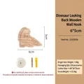 Creative dinosaur shaped wooden wall hook and cabinet pull handle for home nursery decor - Looking Back Dinosaur Wood Hook