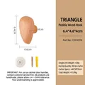 Natural beech wood pebble wall hook for hanging coats and hats in minimalist style - Triangle Beech Wood Pebble Hook
