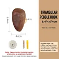 Modern pebble-shaped solid wood wall hook in dark walnut finish for coat and hat - Triangle Walnut Pebble Hook