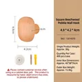 Natural beech wood pebble shaped wall hook and cabinet handle with size specifications - Quadrilateral Beech Wood Pebble Hook