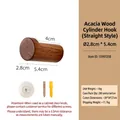 Minimalist acacia wood horseshoe-shaped wall hook with straight design and mounting hardware - Acacia Wood Horseshoe Hook