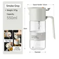 Premium γυάλινο μπουκάλι ψεκασμού λαδιού 550ml με διπλή λειτουργία ψεκασμού και ροής - 550ml Ψυχρό Γκρι του Καπνού