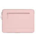 Minimalist pink protective laptop sleeve case with a convenient front zipper pocket - 14/14.6 Inch Universal / Pink (D8)