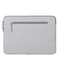 Minimalist grey laptop and tablet sleeve case with a front zipper pocket and soft fabric - Grey (D8)