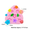 Pink DIY multi-flower silicone mold for handmade soap candle and resin craft DIY - Style 3 (Mixed Flower/Leaf)