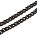 Premium matte black stainless steel Cuban curb chain link for DIY jewelry making - Width 7mm / Black