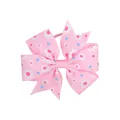Lovely pink grosgrain ribbon hair bow with daisy floral pattern and hair tie for girls - Pink Daisy Polka Dot (13)