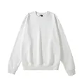 Klassisches weißes Rundhals-Sweatshirt mit überschnittenen Schultern aus Baumwolle - Elfenbein