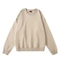 Beigefarbenes Baumwoll-Sweatshirt mit Rundhalsausschnitt und Oversize-Schnitt - Aprikose