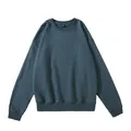 Dunkelgrünes Sweatshirt mit Rundhalsausschnitt und überschnittenen Schultern in M - Dschungelgrün