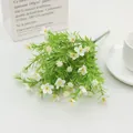 Detail of faux jasmine bouquet in white paper bag for natural home floral decoration - White