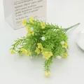 Detailed close-up of yellow and white artificial silk jasmine flowers for home decor - Yellow