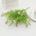 Artificial jasmine and wildflower bouquet with green leaves in a home decor setting - Purple