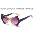Y2K butterfly sunglasses in purple brown frame with gradient purple lenses - Purple Brown Frame Gradient Purple Lens