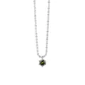 S925 sterling silver necklace with a six-prong olive green cubic zirconia pendant - Olive Green Moissanite / Necklace / Silver